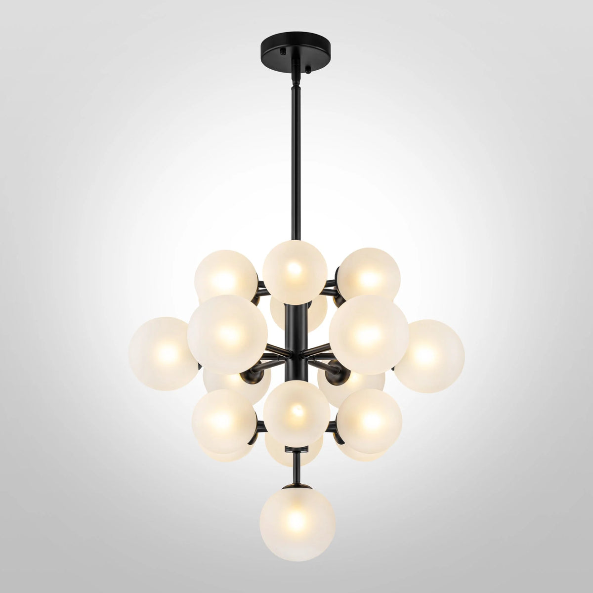 19-Light Dimmable Tiered Glass Bubble Chandelier G84987