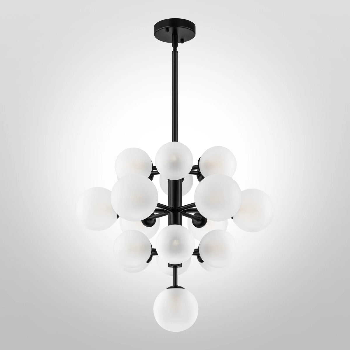 19-Light Dimmable Tiered Glass Bubble Chandelier G84987