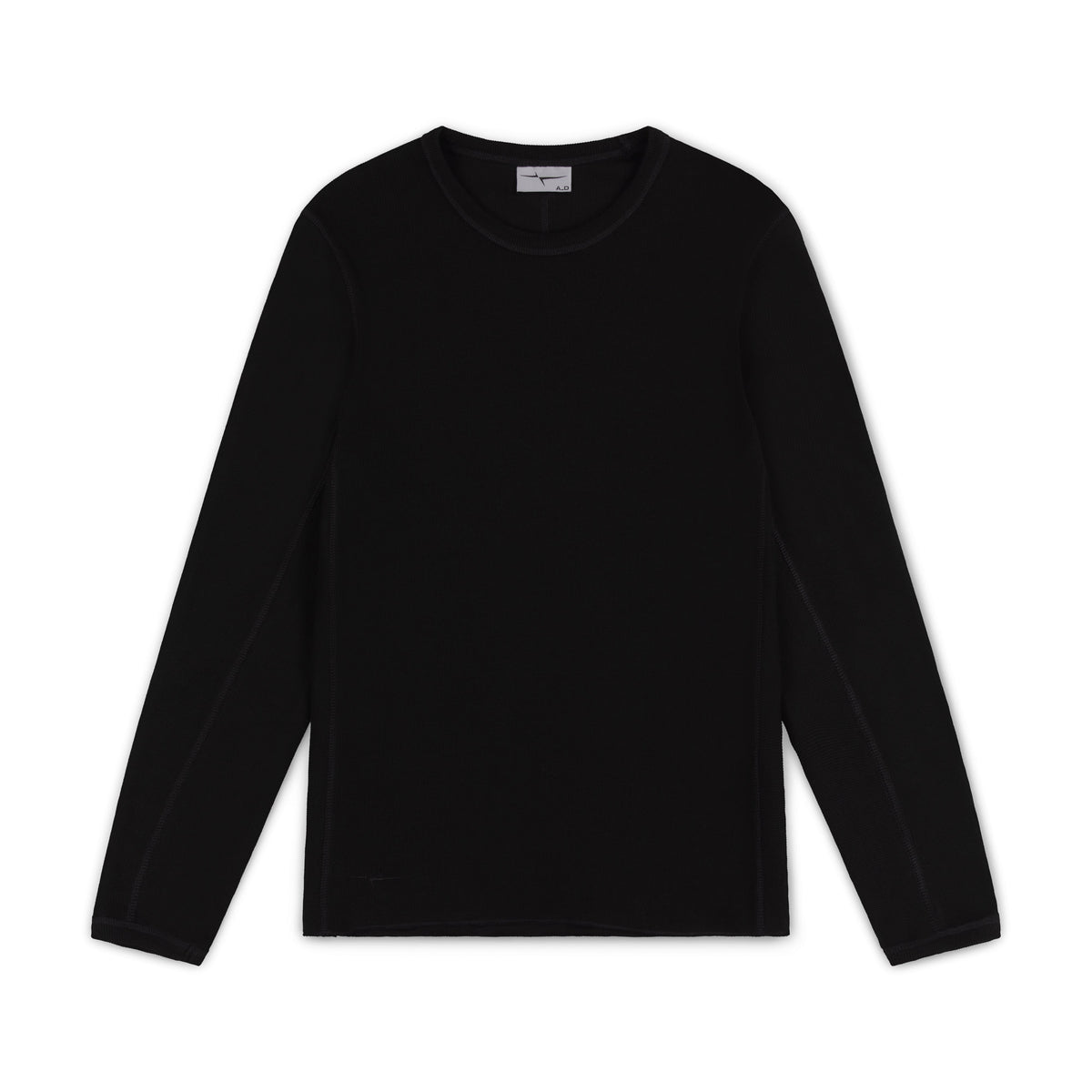 SIGNATURE RIBBED LONGSLEEVE - TRUE BLACK