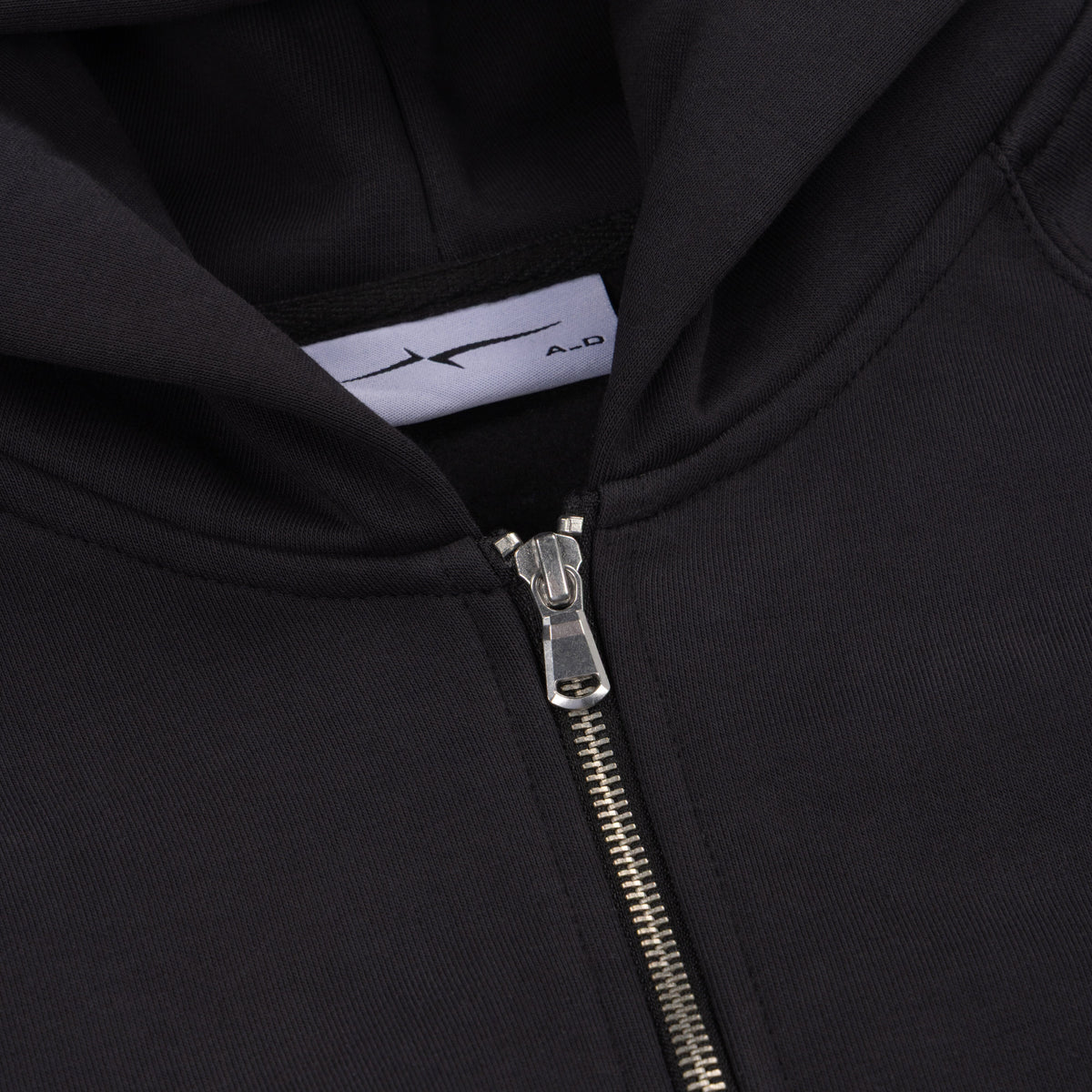 SIGNATURE ZIP-UP HOODIE - BLACK