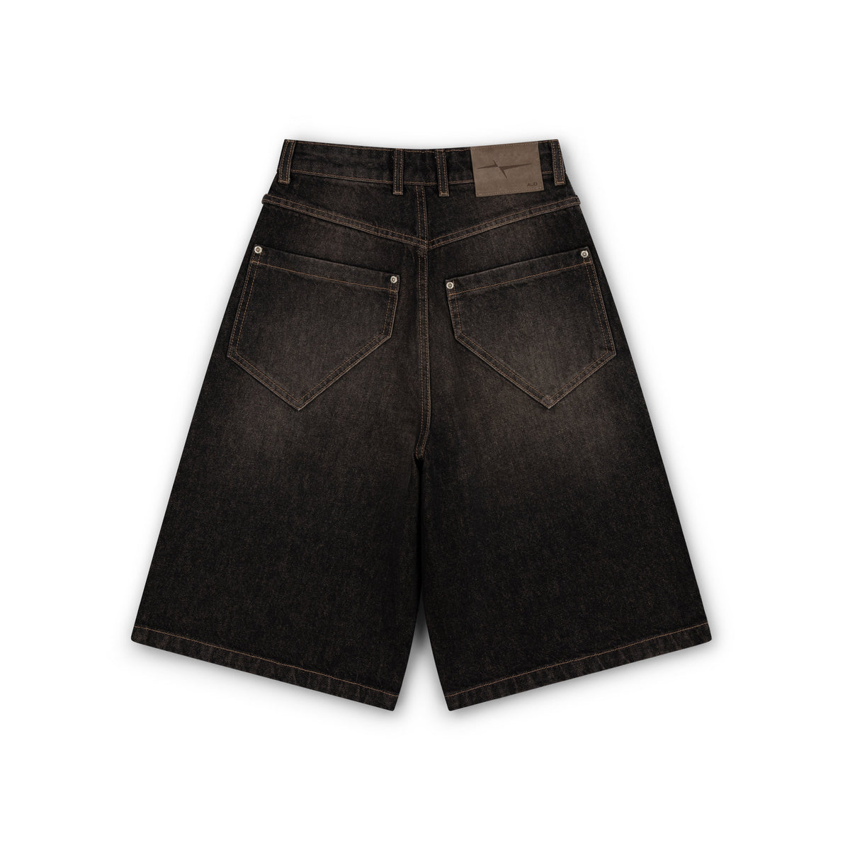 BAGGY DENIM SHORTS - SMOKED EARTH