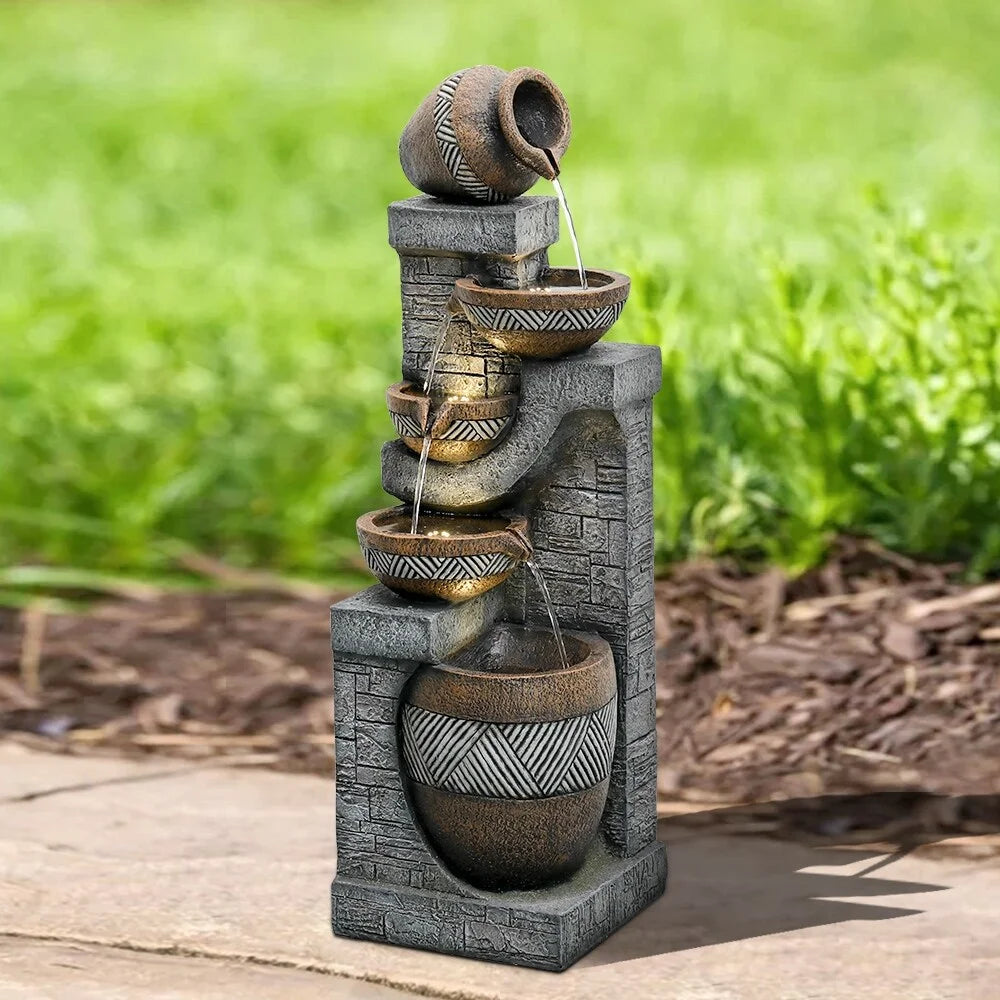 5-Tier Cascading Outdoor Water Fountain V8262