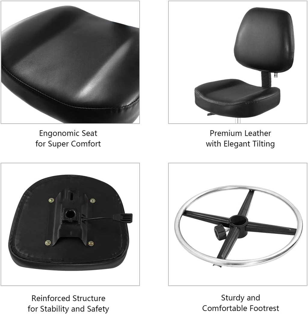 Height Adjustable Ergonomic Office Chair with Footrest (Black) L735