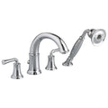 Deck-Mounted Tub Filler with Lever Handles and Personal Shower, Polished Chrome V54757
