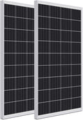200 Watt 12 Volt Monocrystalline Solar Panel, 2 Pack of 12V 100W PV Module E5542