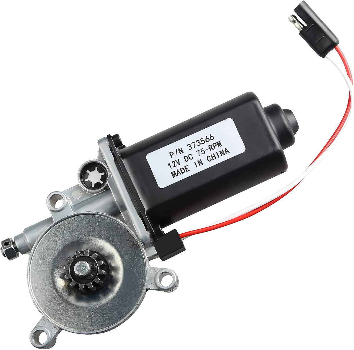 RV Awning Motor Replacement with Single 2-Way Connector, 12-Volt DC, 75-RPM O881903