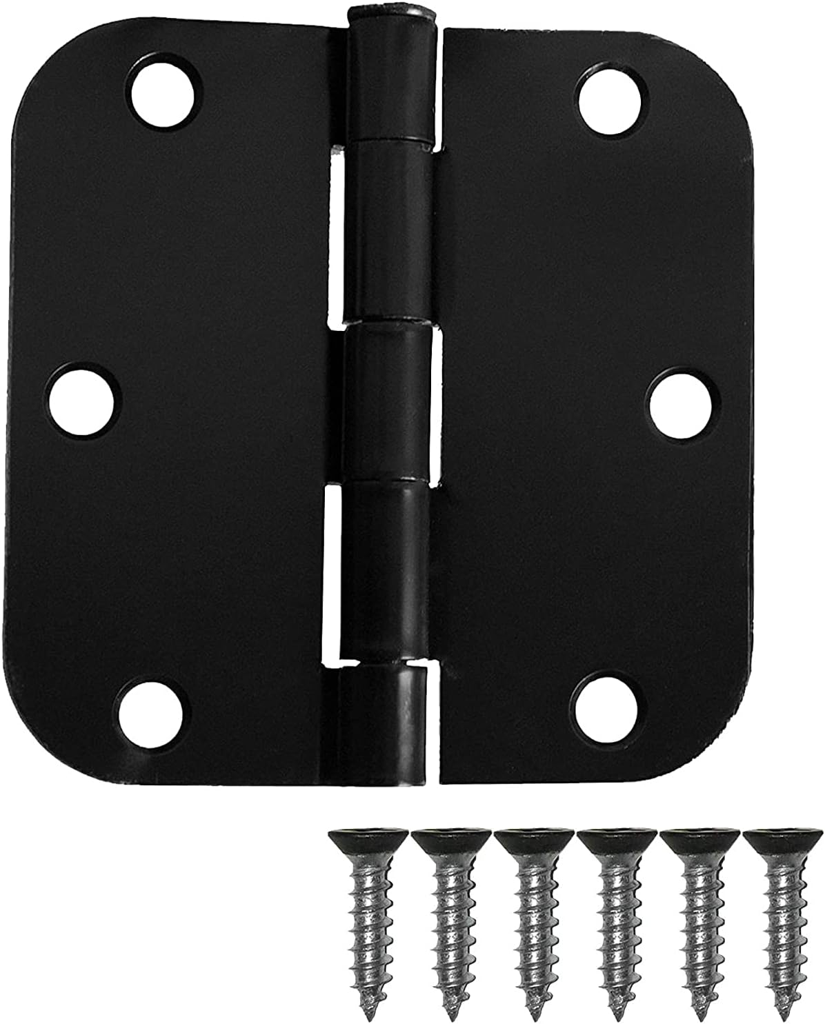 48 Pack Black Flat Interior Door Hinges 3.5 x 3.5 Inch 5/8 Radius Corners I3326