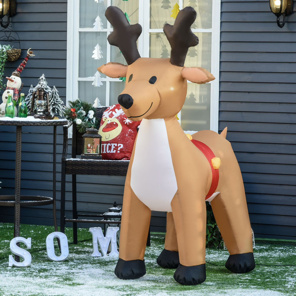 Reindeer Christmas Yard Inflatable with LED Lights V252