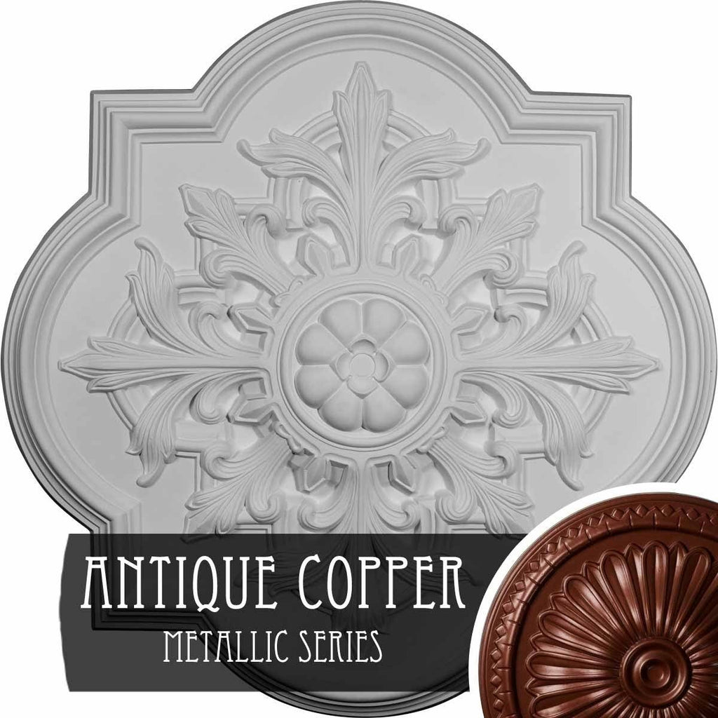 31 1/4x22OD x 2x22P Ceiling Medallion Hand-Painted Hickory F3069
