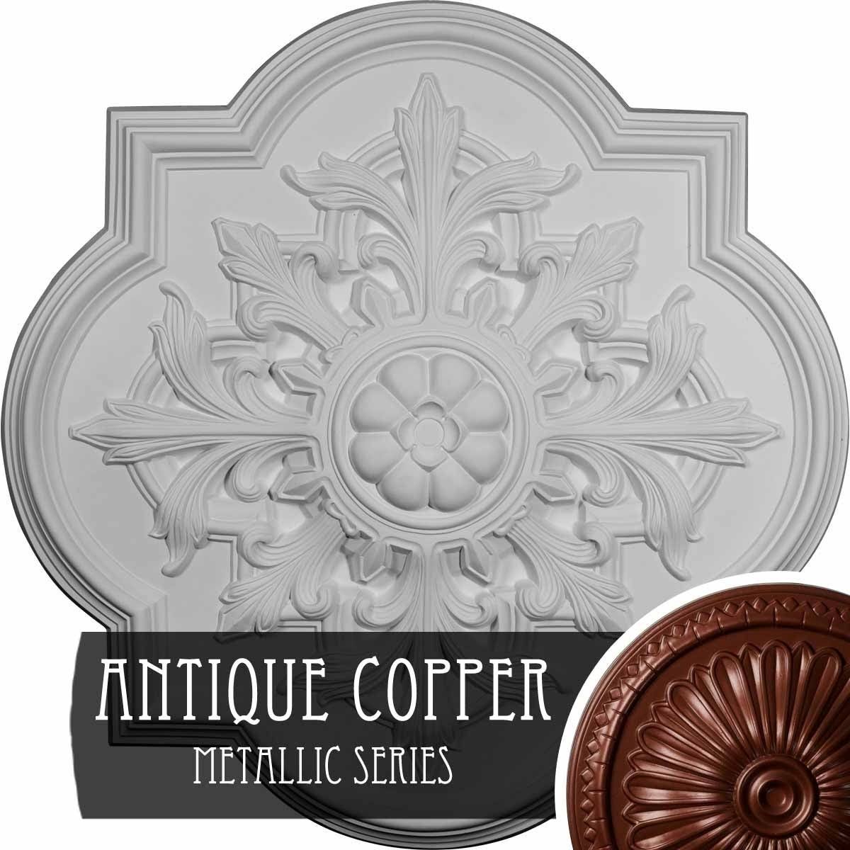 31 1/4x22OD x 2x22P Ceiling Medallion Hand-Painted Hickory F3069