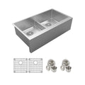 Farmhouse Double Basin Stainless Steel Kitchen Sink E683074