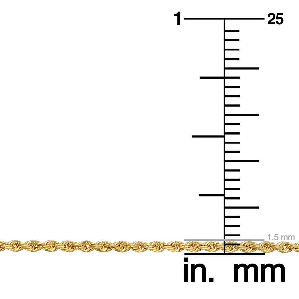 10k Yellow Gold Rope Chain Necklace J35802