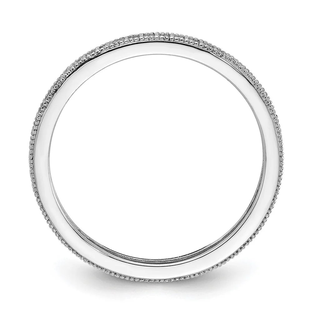 925 Sterling Silver Rhodium-plated CZ Eternity Ring Size 6 B312