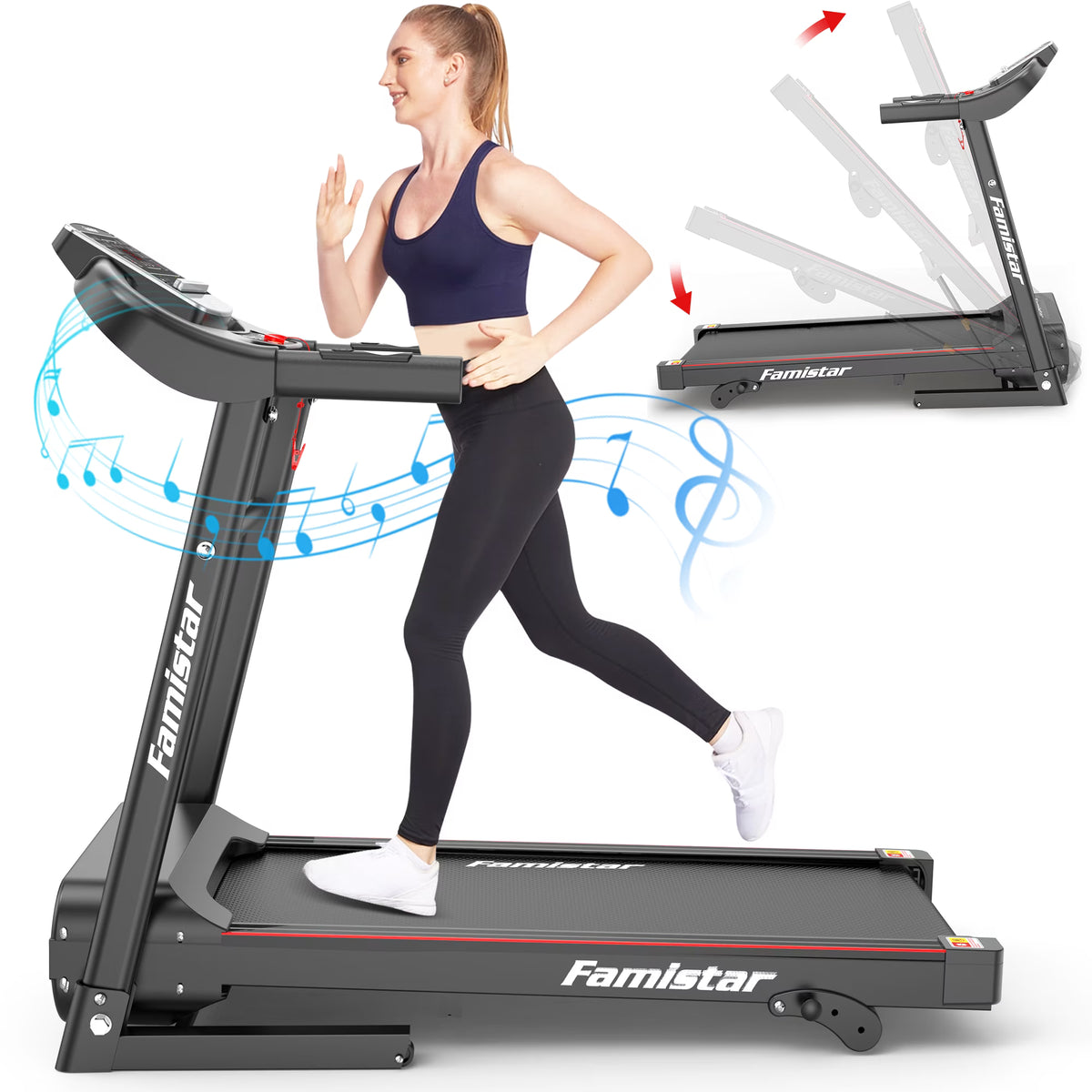 Folding Electric Treadmill with 2.5HP 3 Manual Incline D715
