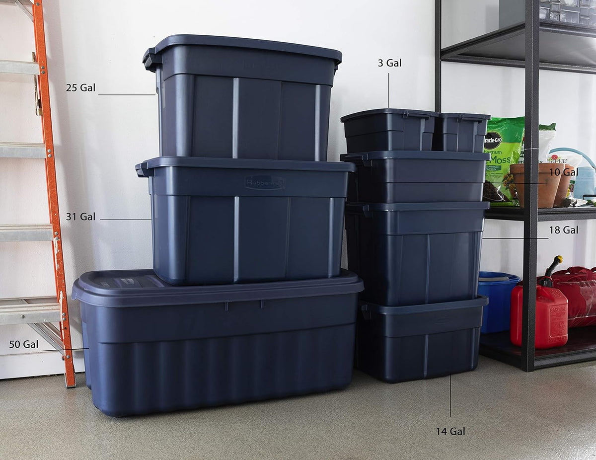 31 Gal Dark Indigo Blue Storage Container, 6 Pack M39722
