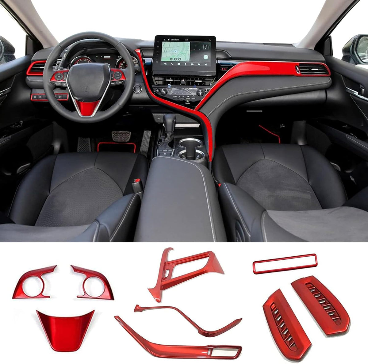 RED 10Pcs ABS Car Interiors Trim Air Outlet Cover M820148