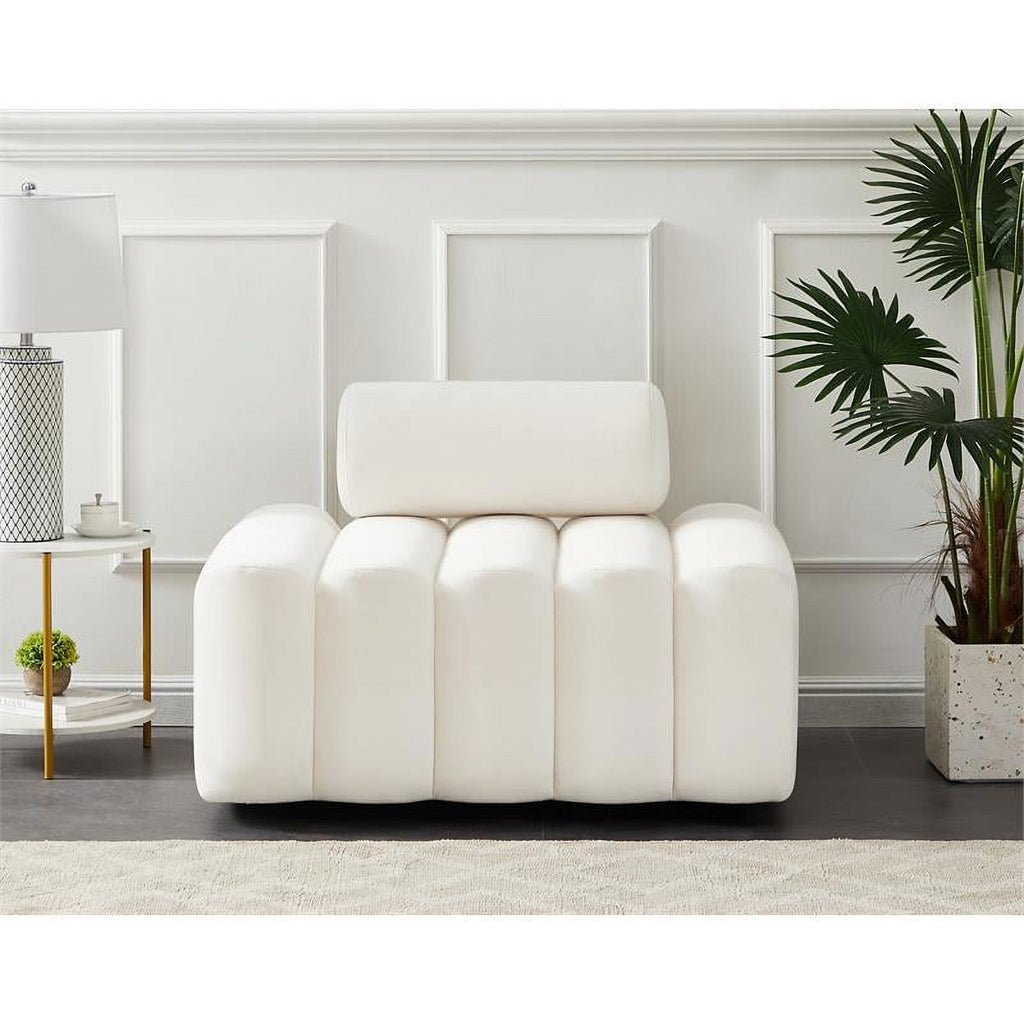 Cream Velvet Chair O482