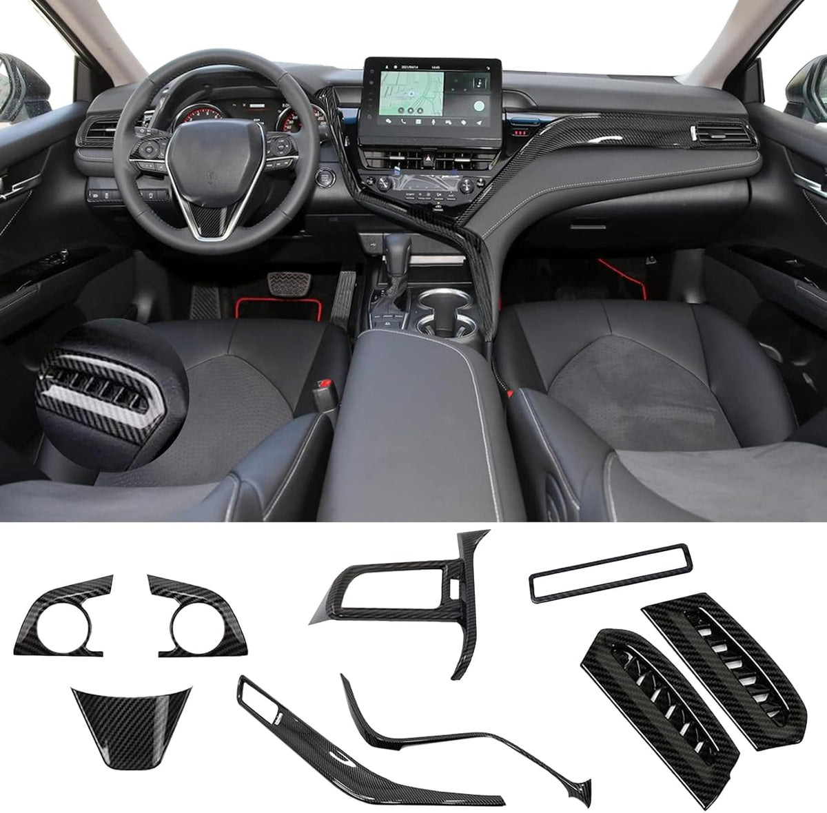 RED 10Pcs ABS Car Interiors Trim Air Outlet Cover M820148