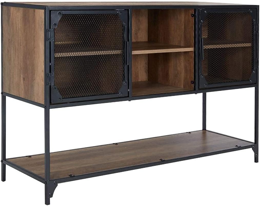Industrial Kitchen Buffet Floor Cabinet with 6 Cupboard and Displaying Shelves F179588