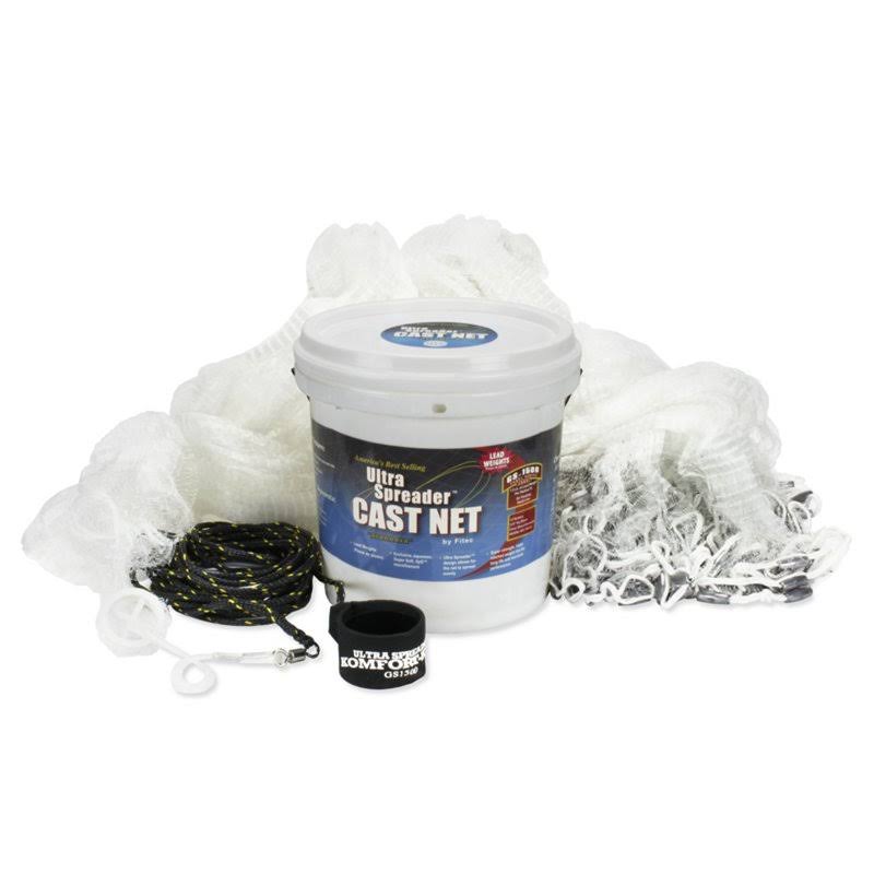 7& Spreader Cast Net 5/8 inch Mesh Clear Mono 1.5 lb Lead Wts Q3788