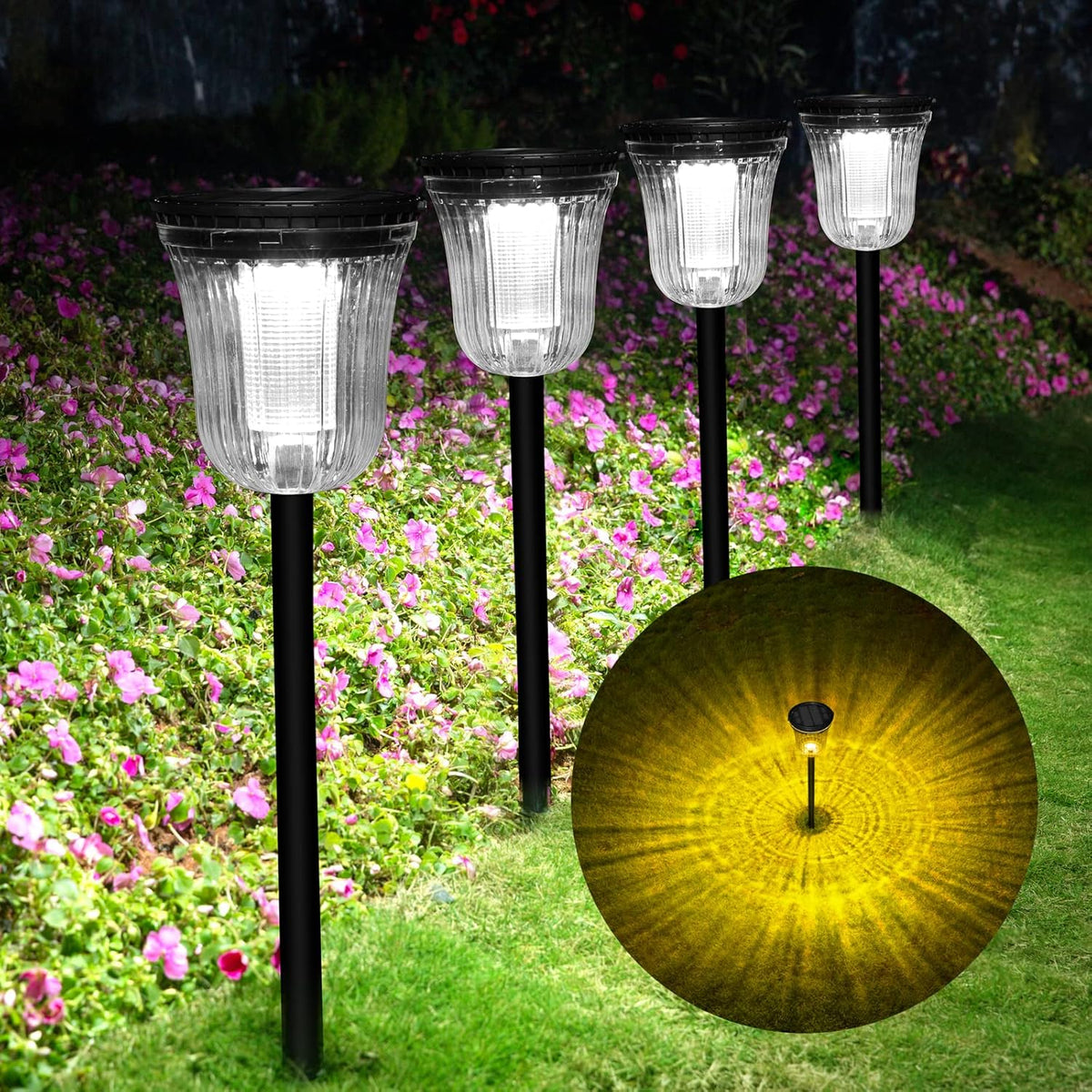 4 Pack IP65 Waterproof Solar Pathway Lights A322298