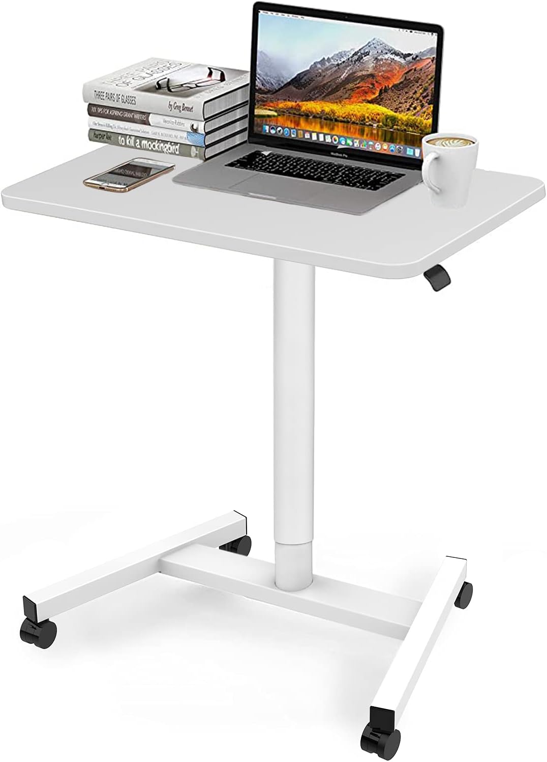28 Inch Height Adjustable Rolling Laptop Desk with Wheels N4083
