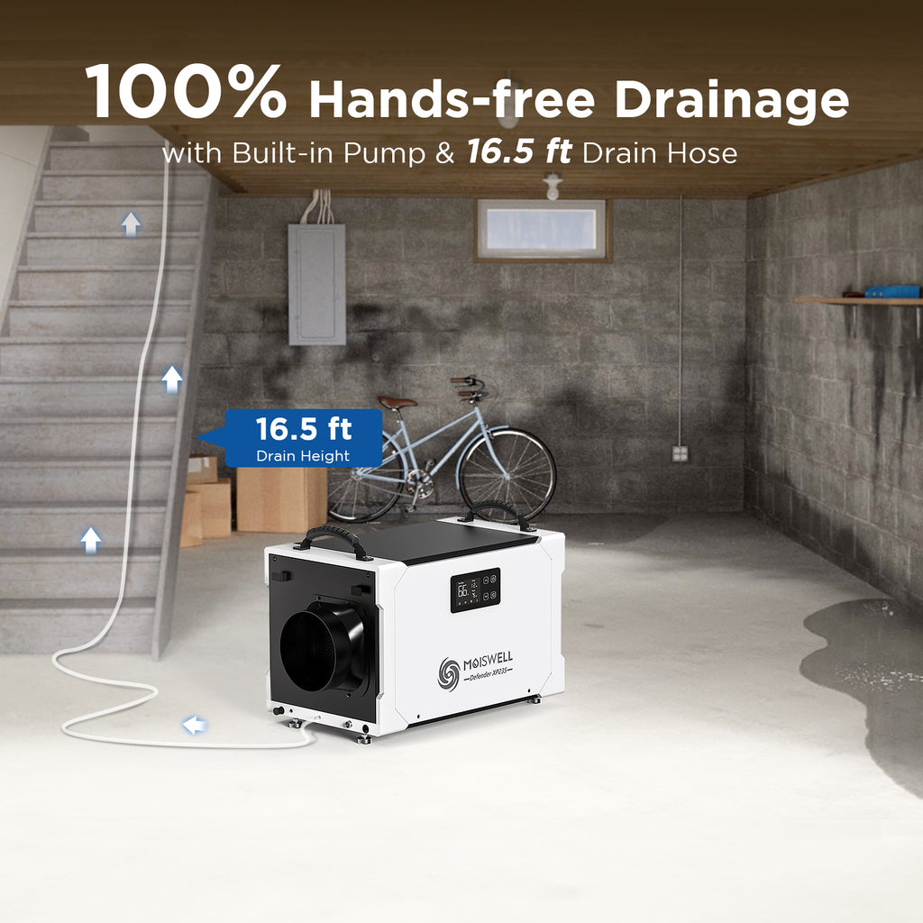 235 Pints Commercial Dehumidifier with Pump and Drain Hose U525853