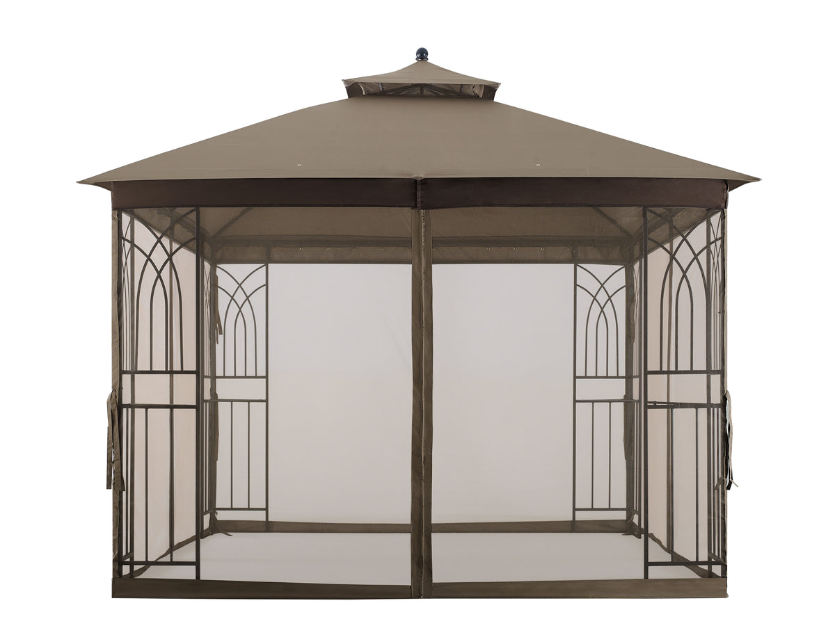10' x 10' Gazebo with Mosquito Net and Corner Shelves U49173