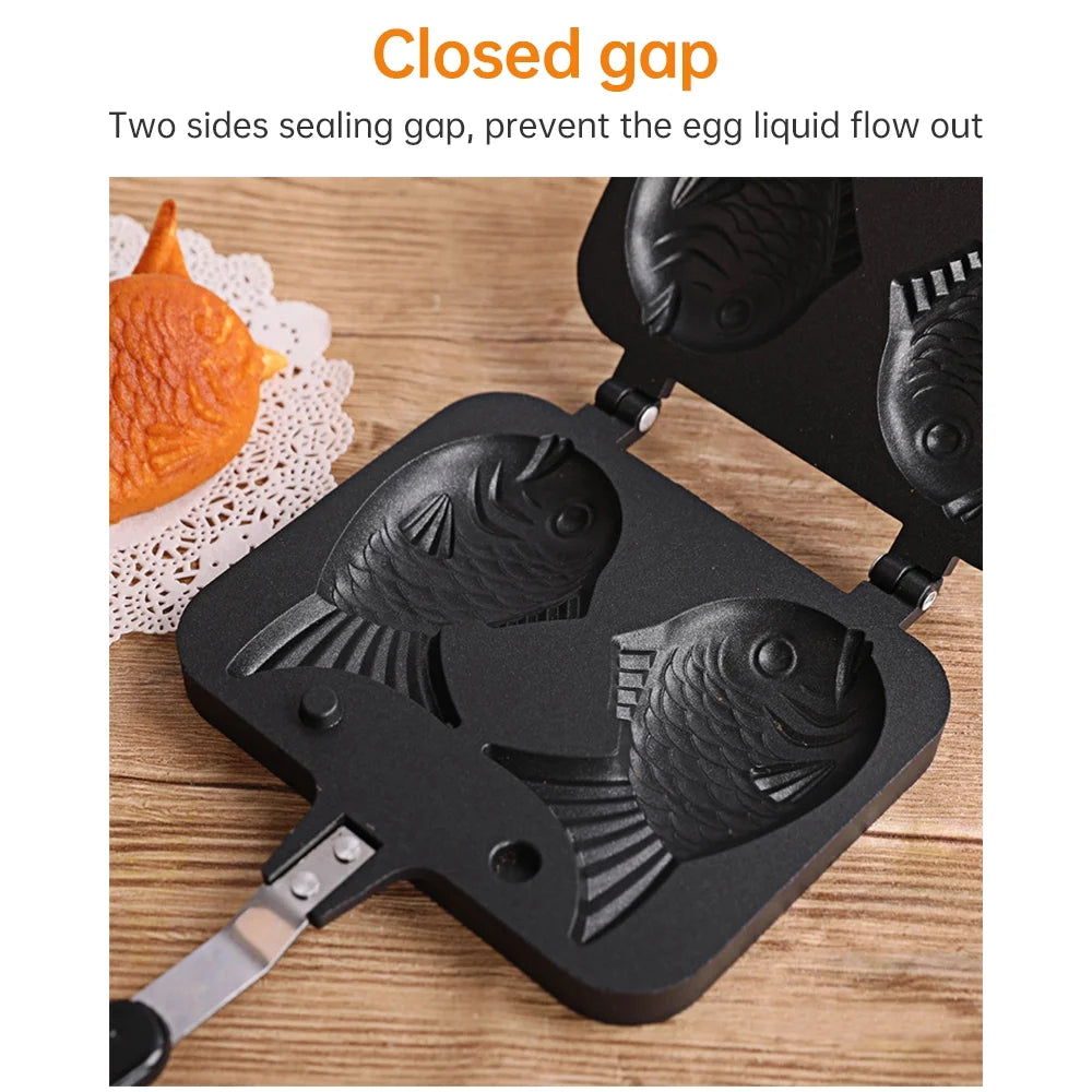 Fish-shaped Non-stick Waffle Maker with Anti-scald Handle K9967