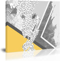 Yellow Gray Abstract Canvas Wall Art Painting B201187