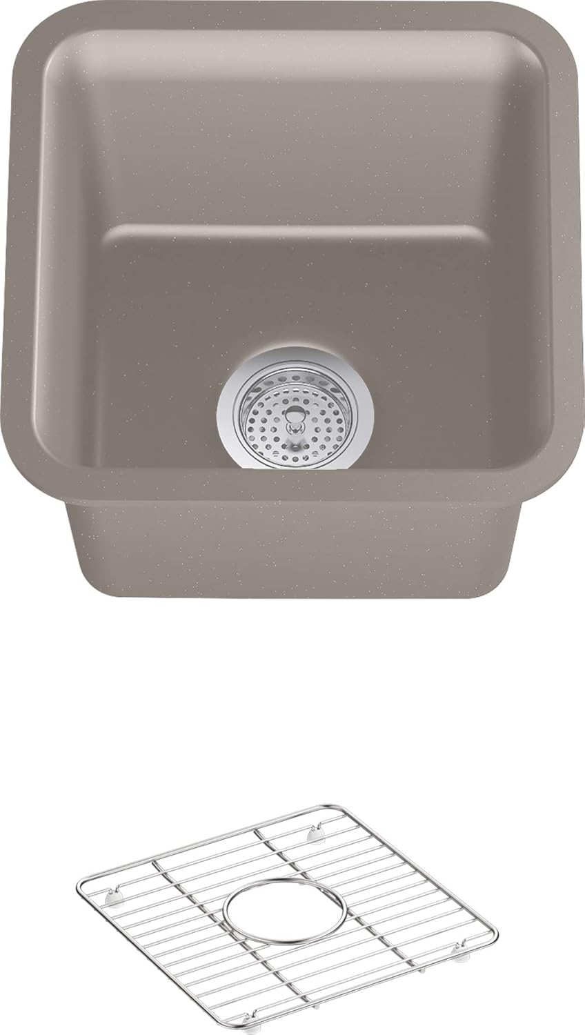 Matte Black 15 x 15 x 9-1/2 Neoroc under-mount bar sink R316737