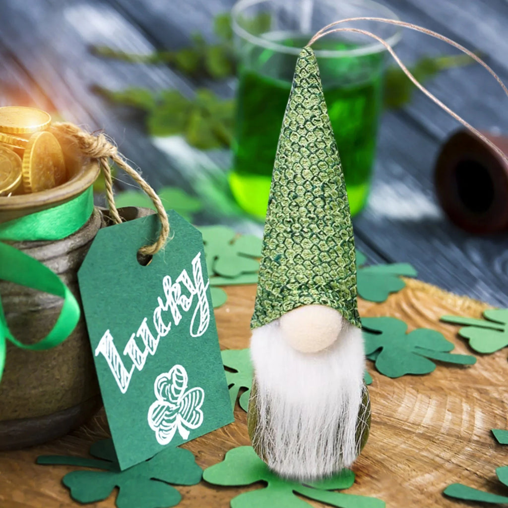 St. Patrick's Day Gnome Doll Swedish Elfs Dwarf Ornaments Set A657