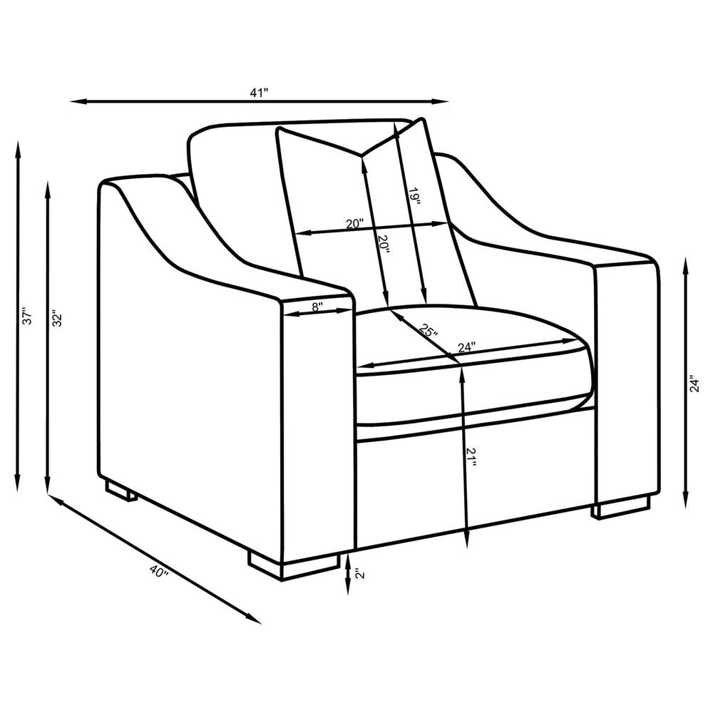 White 3-piece Fabric Upholstered Living Room Set Z877328