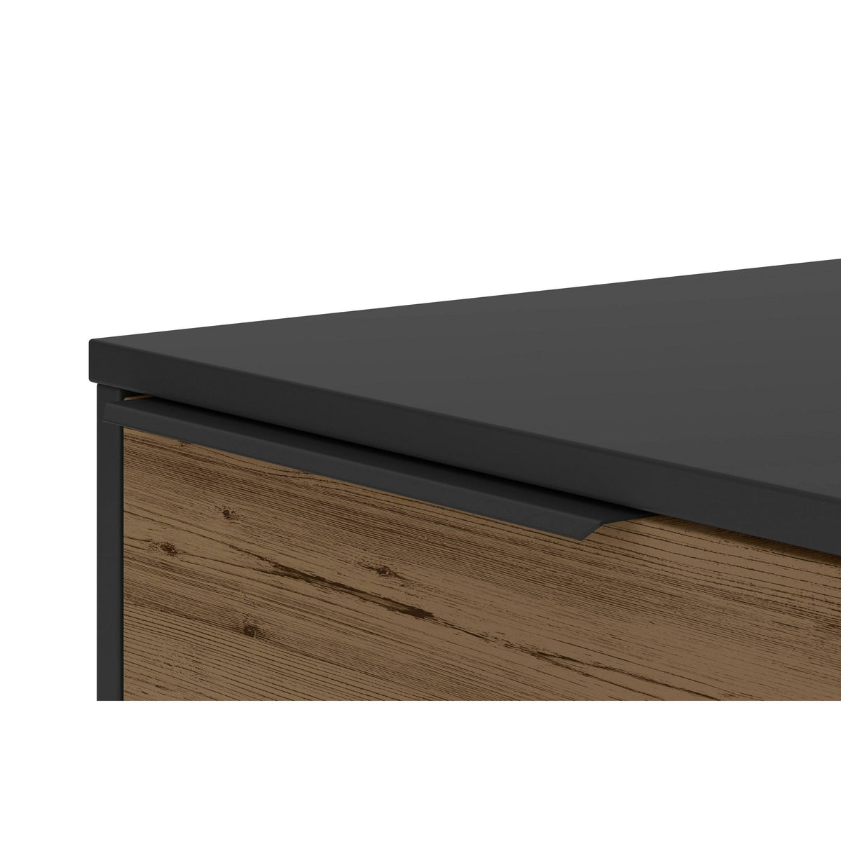 Black and Brown Wooden Desk with 3 Drawers H296489