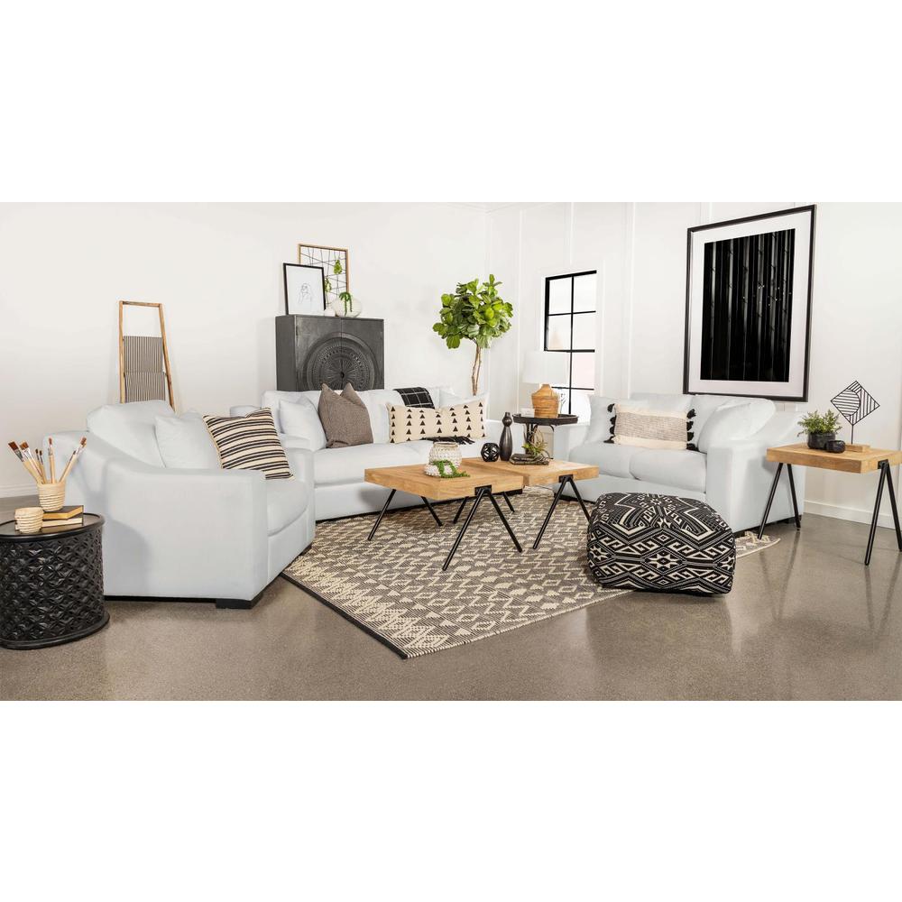 White 3-piece Fabric Upholstered Living Room Set Z877328