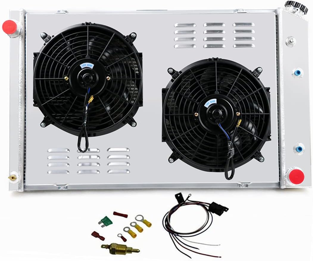 4 Row All Aluminum Radiator with 2X12" Fans and Shroud X580