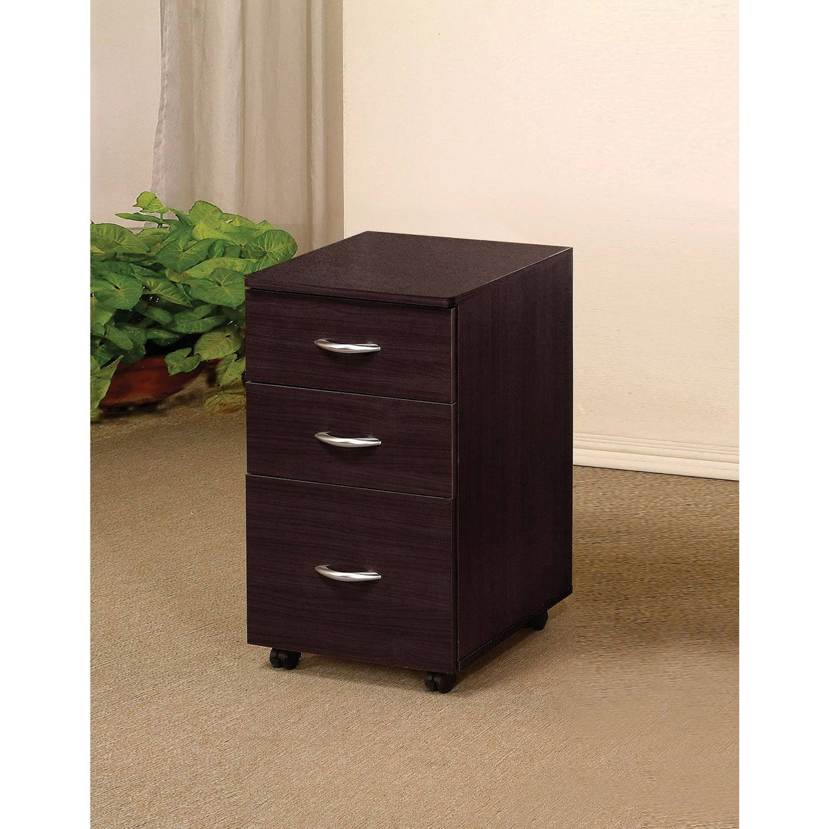 Espresso Brown 3-Drawer File Cabinet H101806