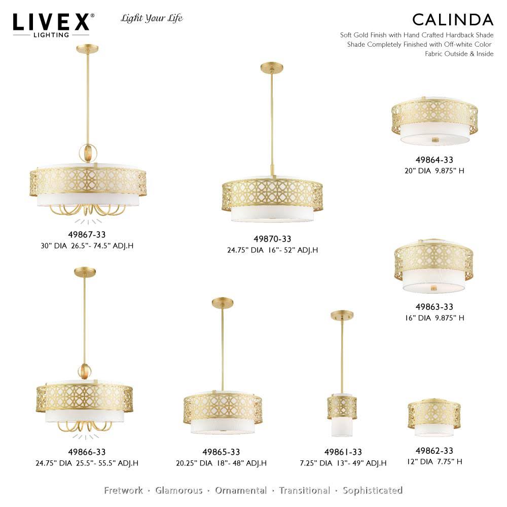 1 Light Semi-Flush Mount Soft Gold G9421
