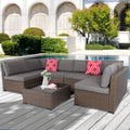 Gray Pe Wicker Rattan Patio Sofa Set L57661