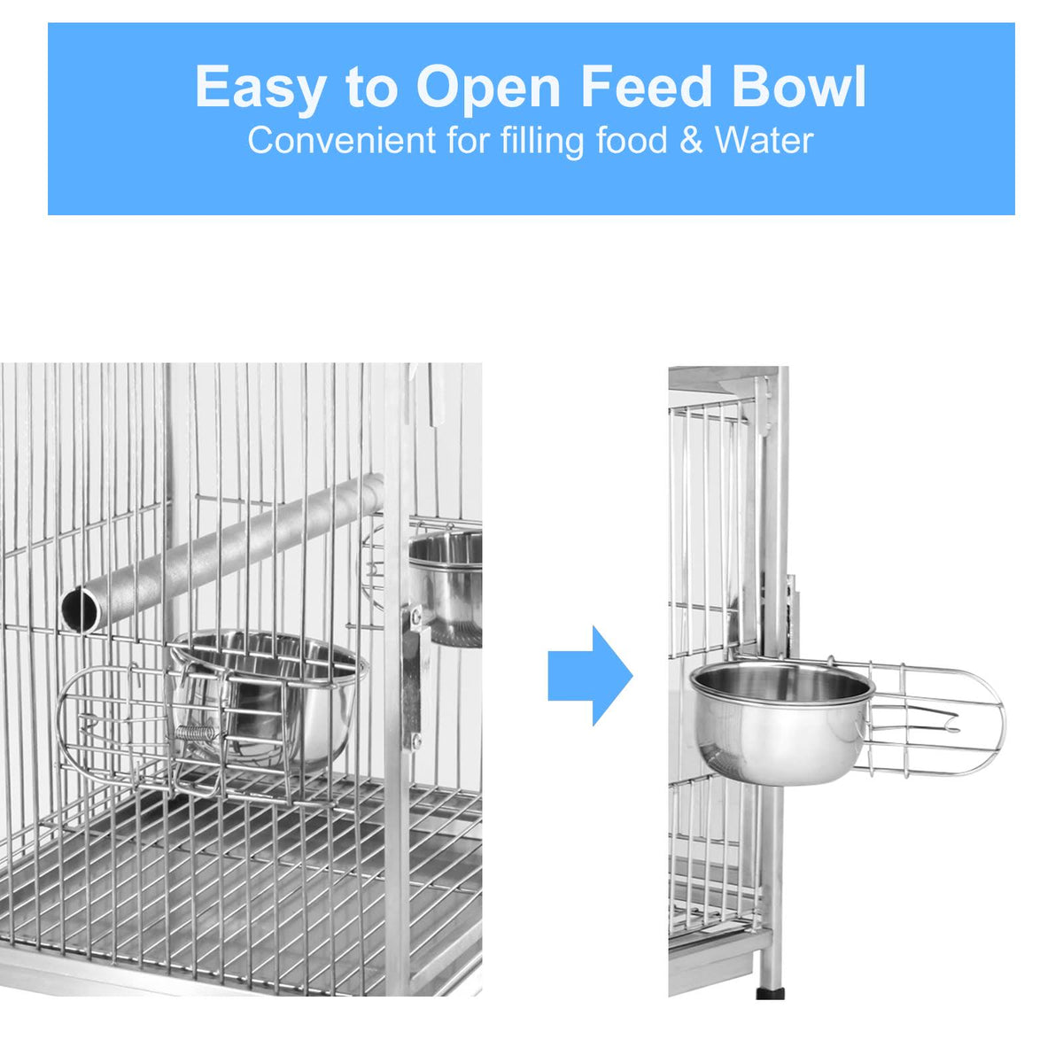 Dome Top Stainless Steel Travel Bird Cage A72709