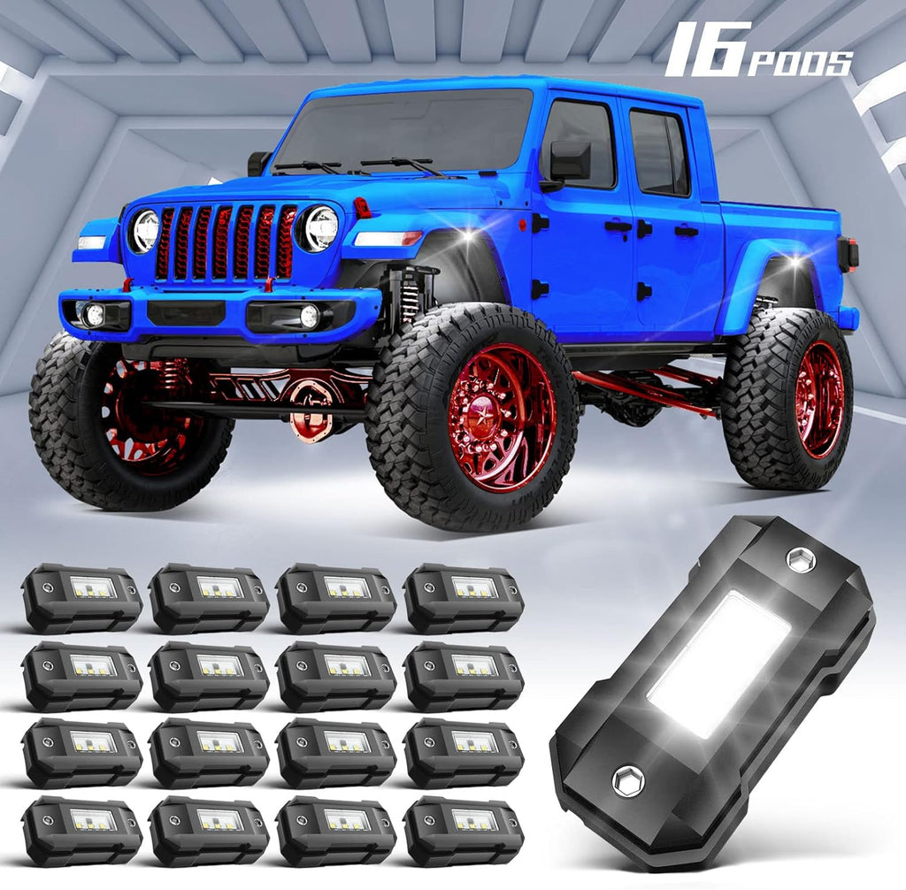 White 12 Pod Waterproof LED Rock Lights G770