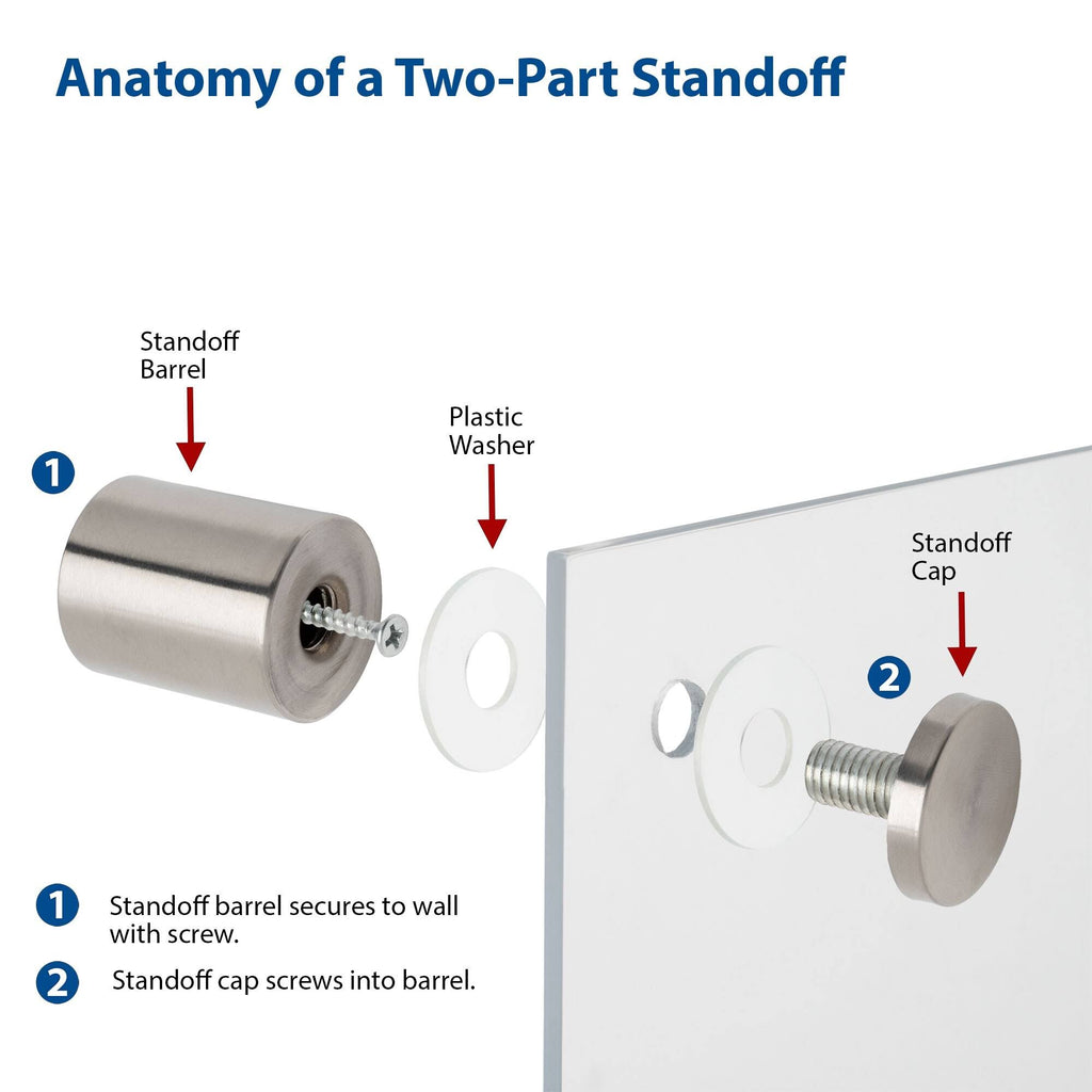 48 Piece Brushed Finish Stainless Steel Standoff B960033