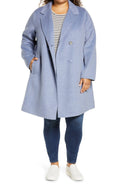 Notch Collar Coat - Blue - 3X Y66860
