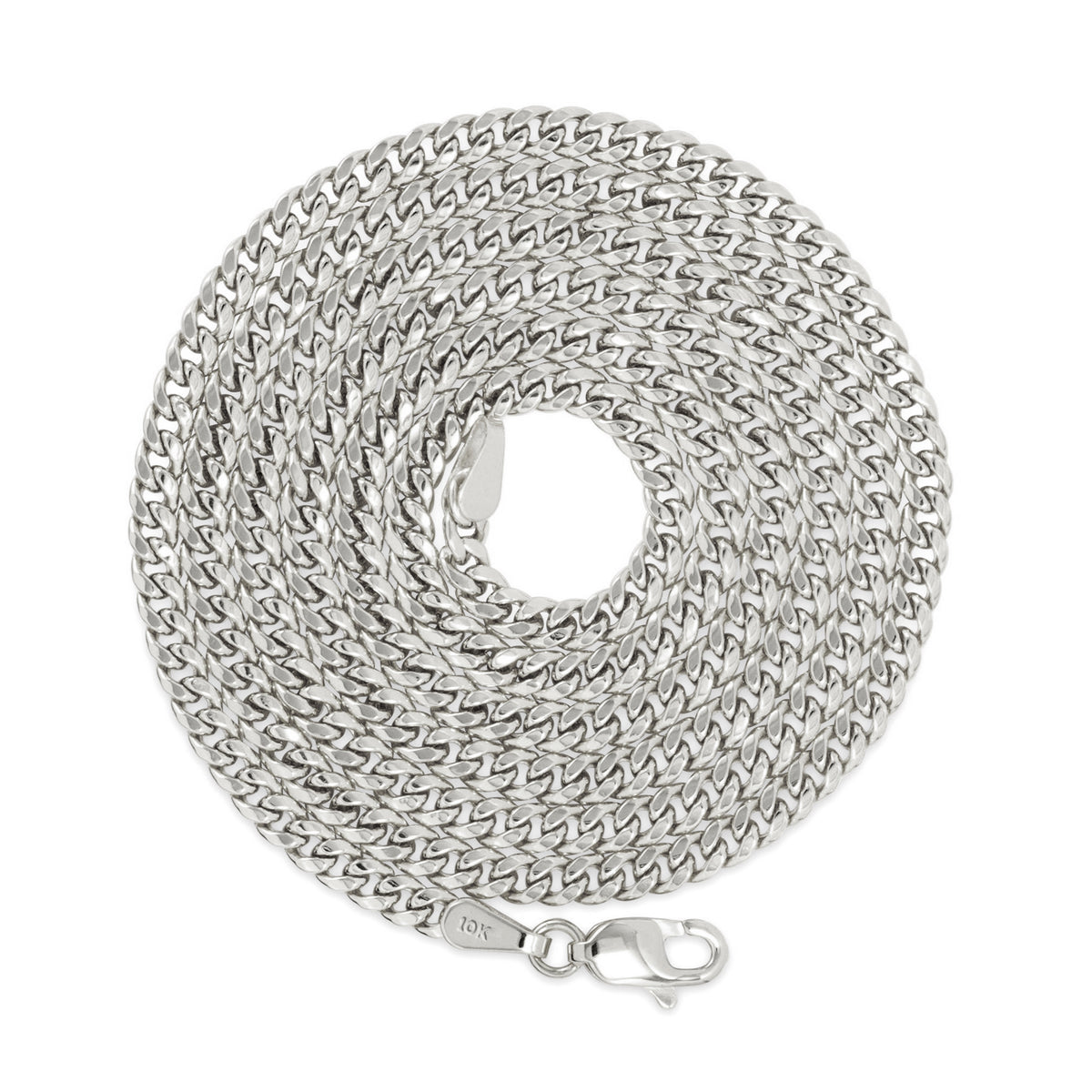 10k White Gold Miami Cuban Link Chain Necklace 16" - 30" V9562