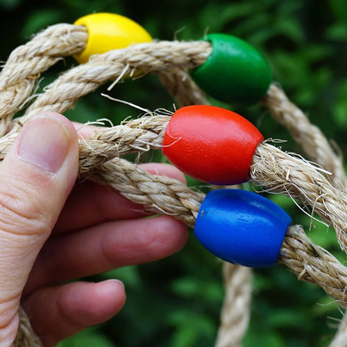 10 PCS Natural Rope Ring Toss Kids Toys Z982