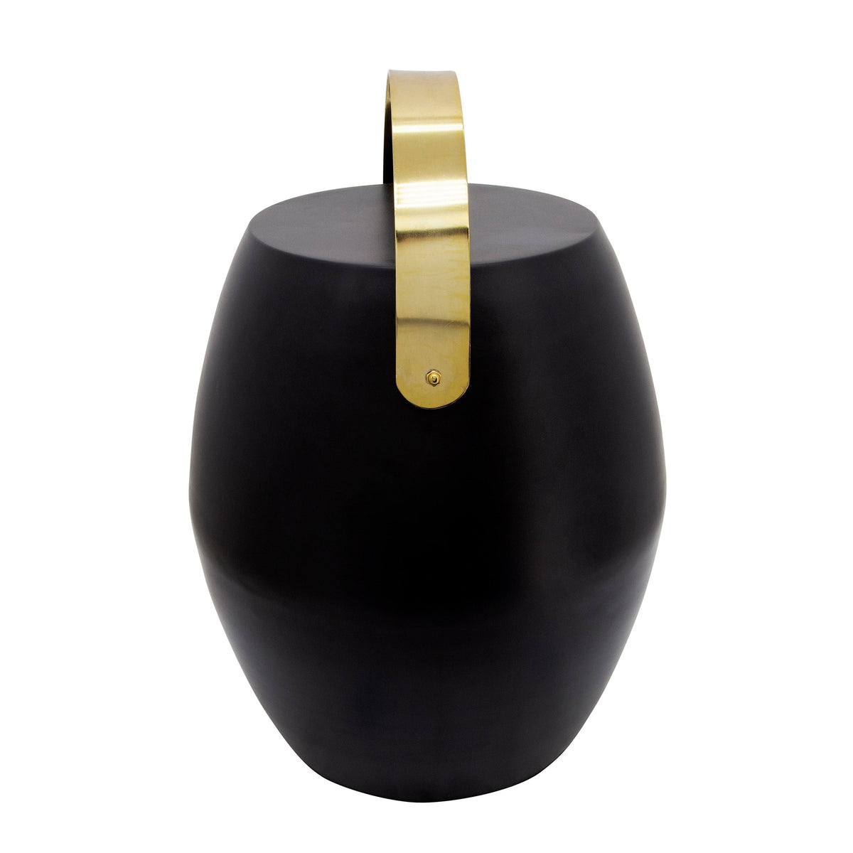 Black Metal Barrel Accent Table M59315