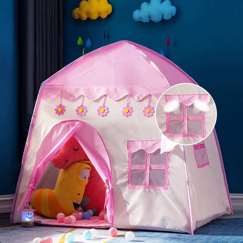 Pink Castle Kids Play Tent with Carry Bag C98640