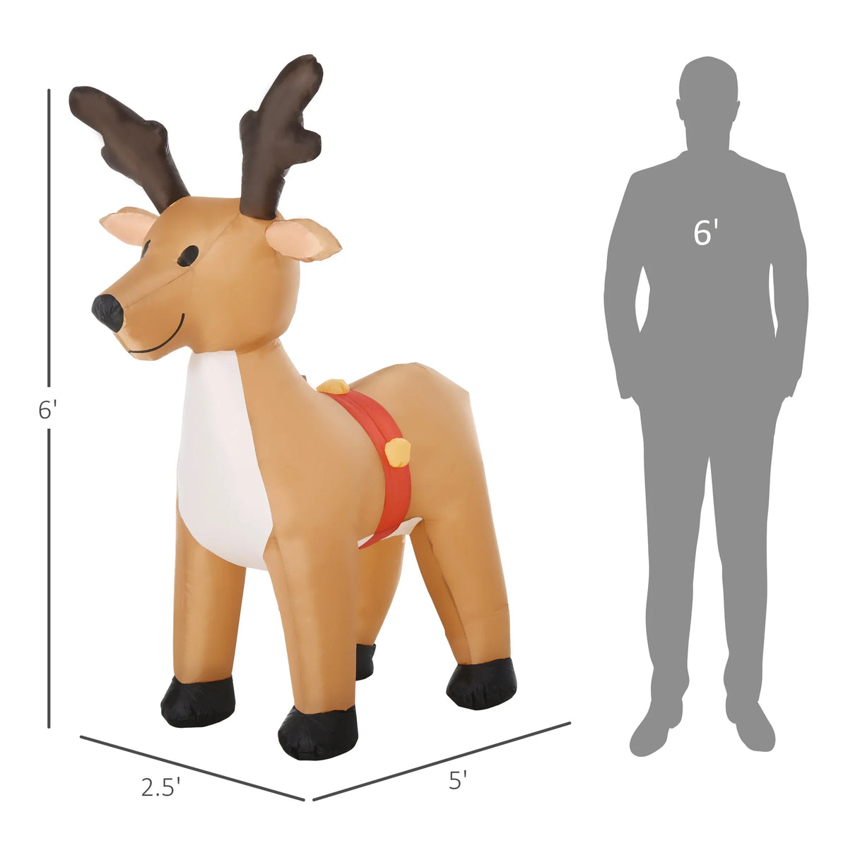 Reindeer Christmas Yard Inflatable with LED Lights V252