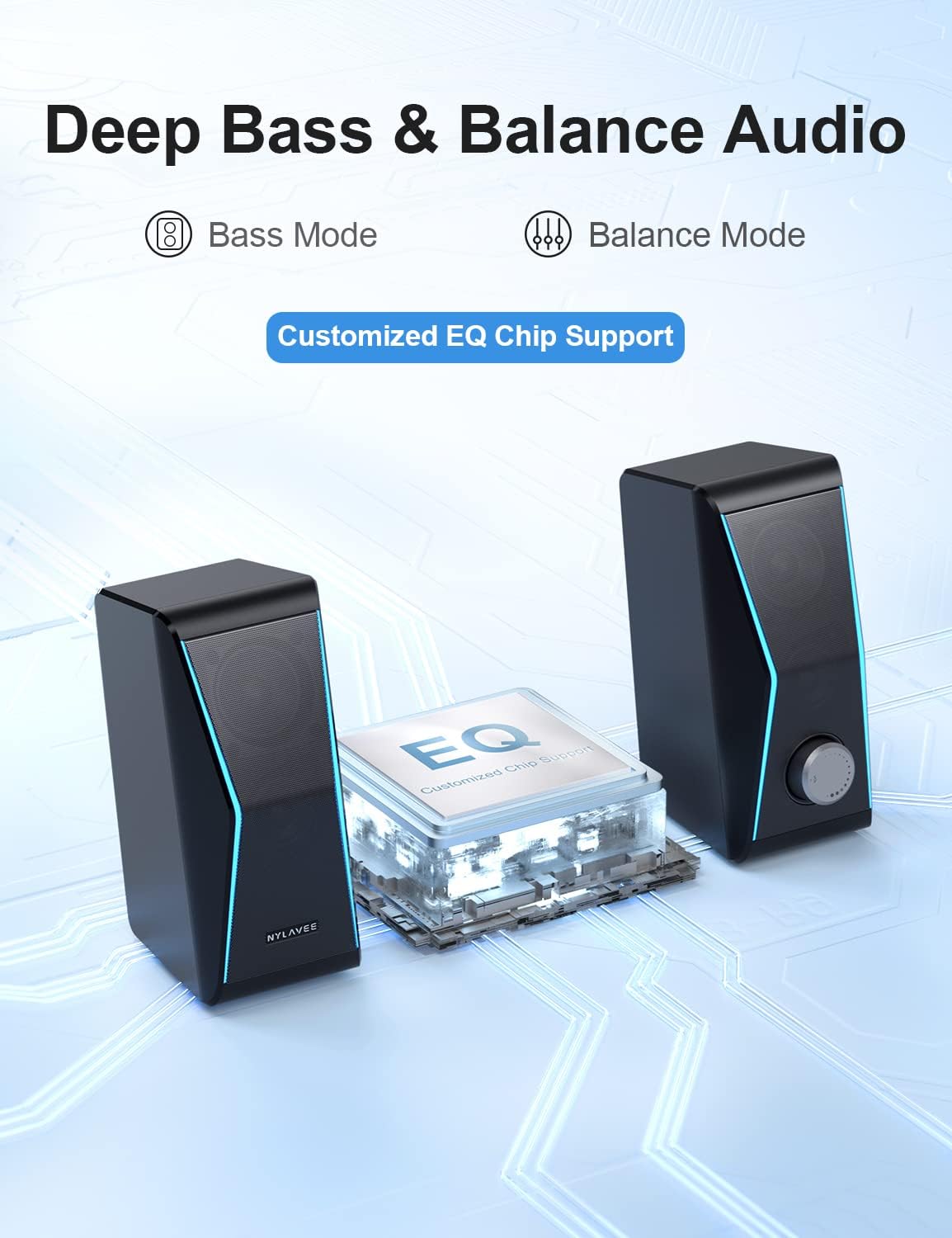 RGB Bluetooth Computer Speakers with Extra Bass, Pack of 2 I4583