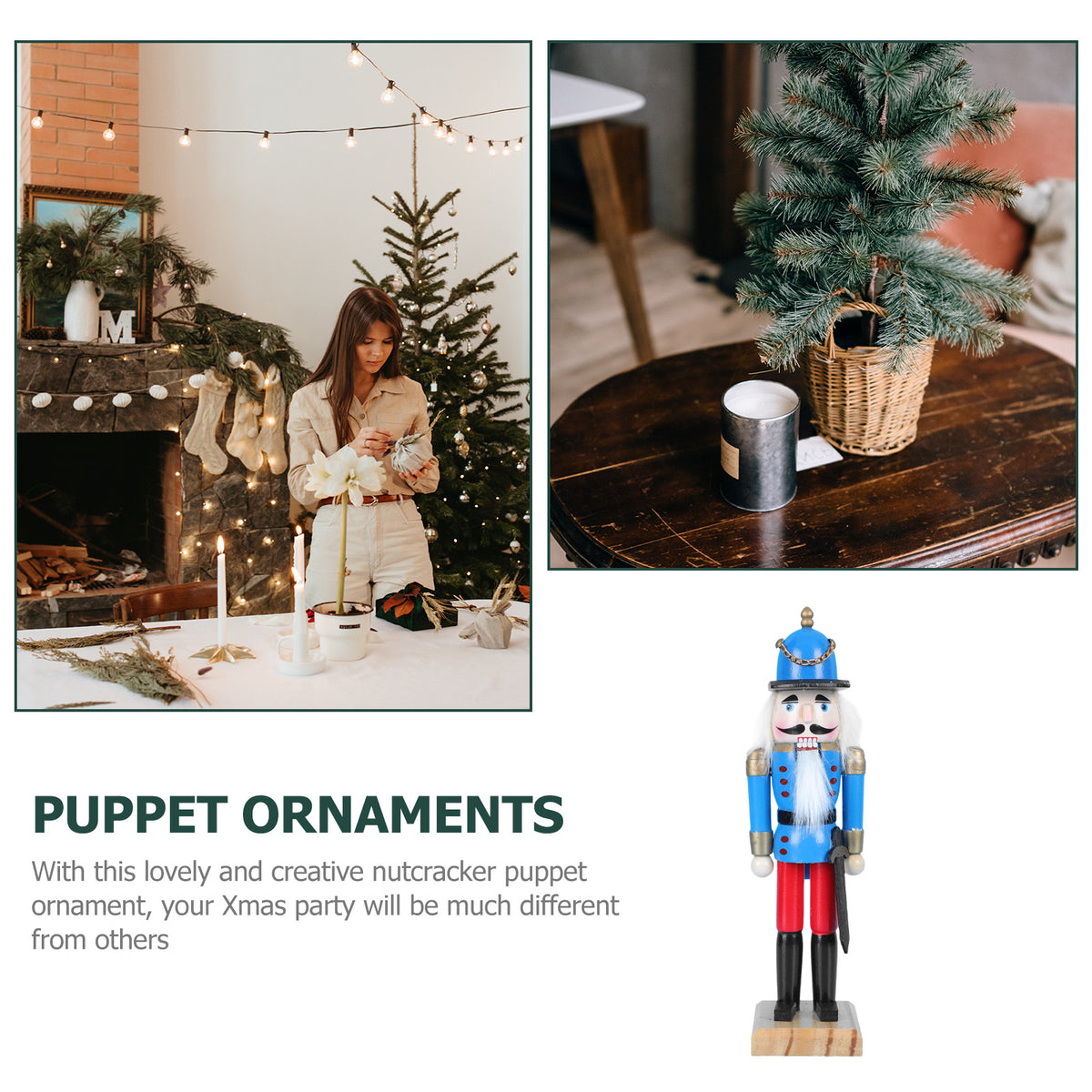 Walnut Nutcracker Doll Home Desktop Decor Q81556